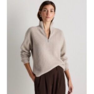 Mongolian cashmere quarter zip sweater